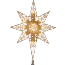 National Tree Stars-11" Multi Color 8-Point Bethlehem Star Christmas Tree Topper - Warm White Lights