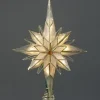 KSA Stars-10" Multi-Point Star Of Bethlehem Glass Gem Christmas Tree Topper - Clear Lights