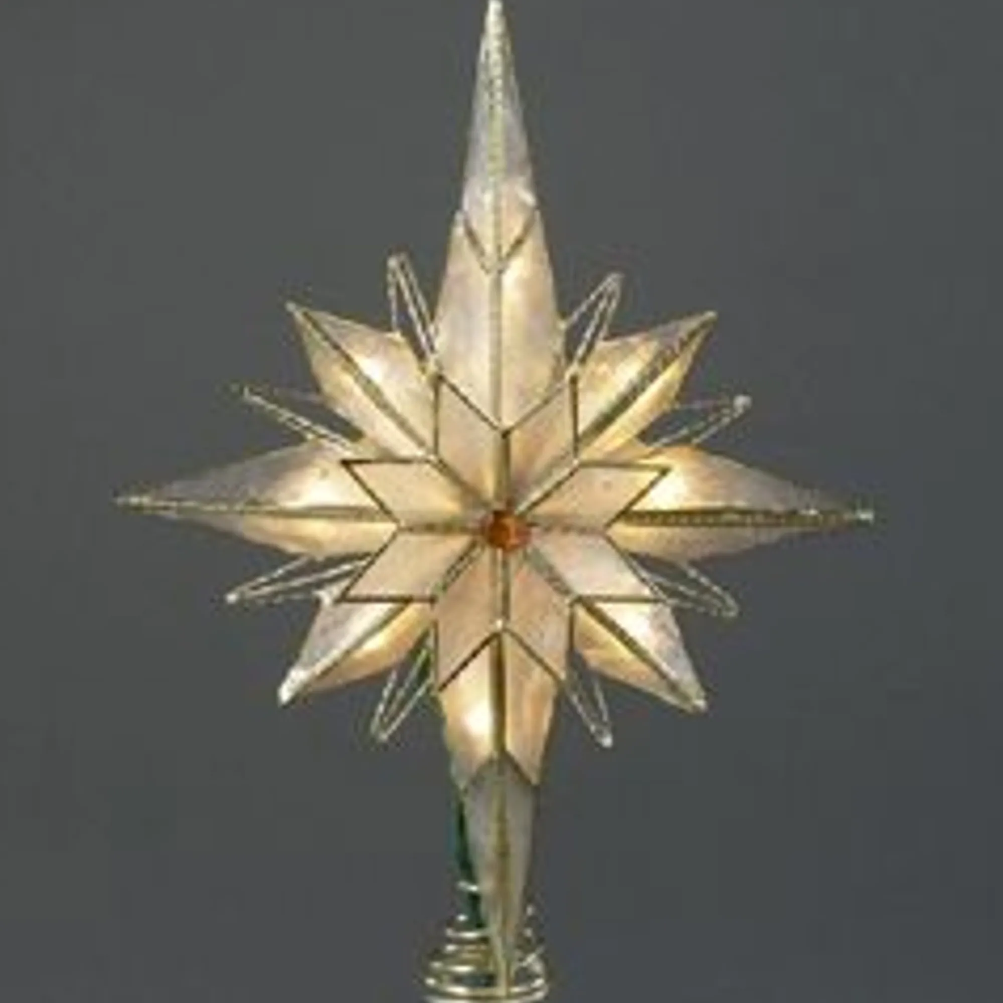 KSA Stars-10" Multi-Point Star Of Bethlehem Glass Gem Christmas Tree Topper - Clear Lights
