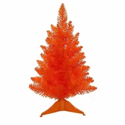 KSA Unlit-1.5' Orange Mini Artificial Christmas Tree, Unlit