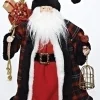 Roman Santa Claus-16" Plaid Santa With Bird And Birdcage Christmas Tree Topper - Unlit