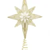 Kurt Adler Finials-8 Point Gold Capiz Star Christmas Tree Topper 12 Inch Decoration S2319 New