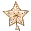 Kurt Adler Finials-5 Point Gold Smoke Capiz Double Star Light Up Christmas Tree Topper