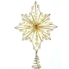 Kurt Adler Finials-8 Point Gold Star 30 Fairy Light Christmas Tree Topper 15.5 Inch Ad2802
