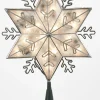 Kurt Adler Finials-6 Point Silver Snowflake Light Up Christmas Tree Topper Clear Lights Ul0159C New