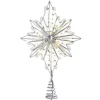 Kurt Adler Finials-8 Point Silver Star 30 Fairy Light Christmas Tree Topper 15.5 Inch Ad2803