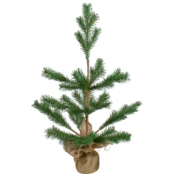 Northlight Unlit-2' Ponderosa Pine Artificial Christmas Tree Jute Base Decoration – Unlit