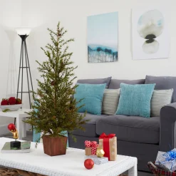 Nearly Natural Unlit-3' Potted Alpine With Pine Cones Artificial Christmas Tree - Unlit