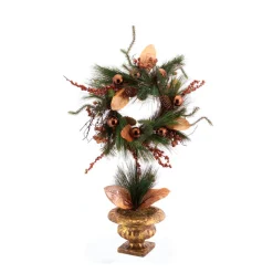Melrose Topiaries-2.25' Potted Berries Shatterproof Wreath Artificial Christmas Topiary Tree - Unlit