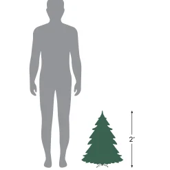 Northlight Unlit-2' Potted Downswept Mini Village Pine Medium Artificial Christmas Tree, Unlit