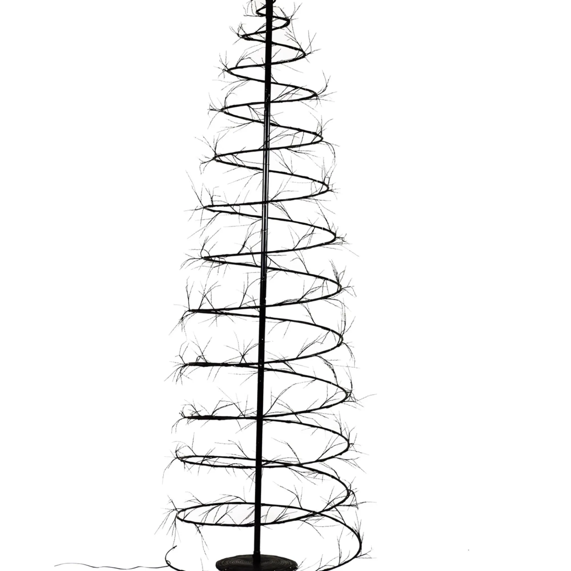 Hi-Line Gifts Spiral-6.5' Pre-Lit Brown Revolve Spiral Artificial Tree, Led Warm White Lights