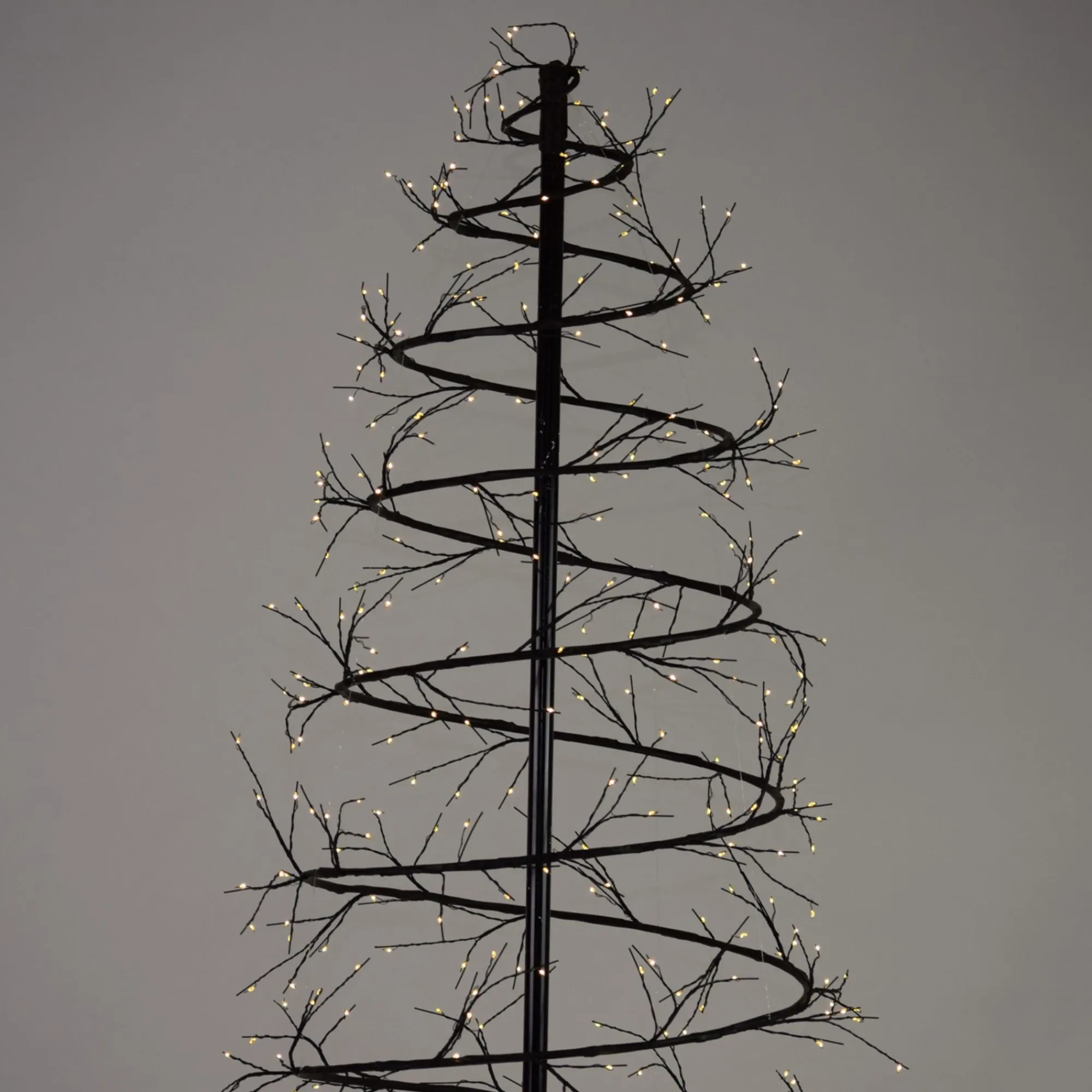 Hi-Line Gifts Spiral-6.5' Pre-Lit Brown Revolve Spiral Artificial Tree, Led Warm White Lights