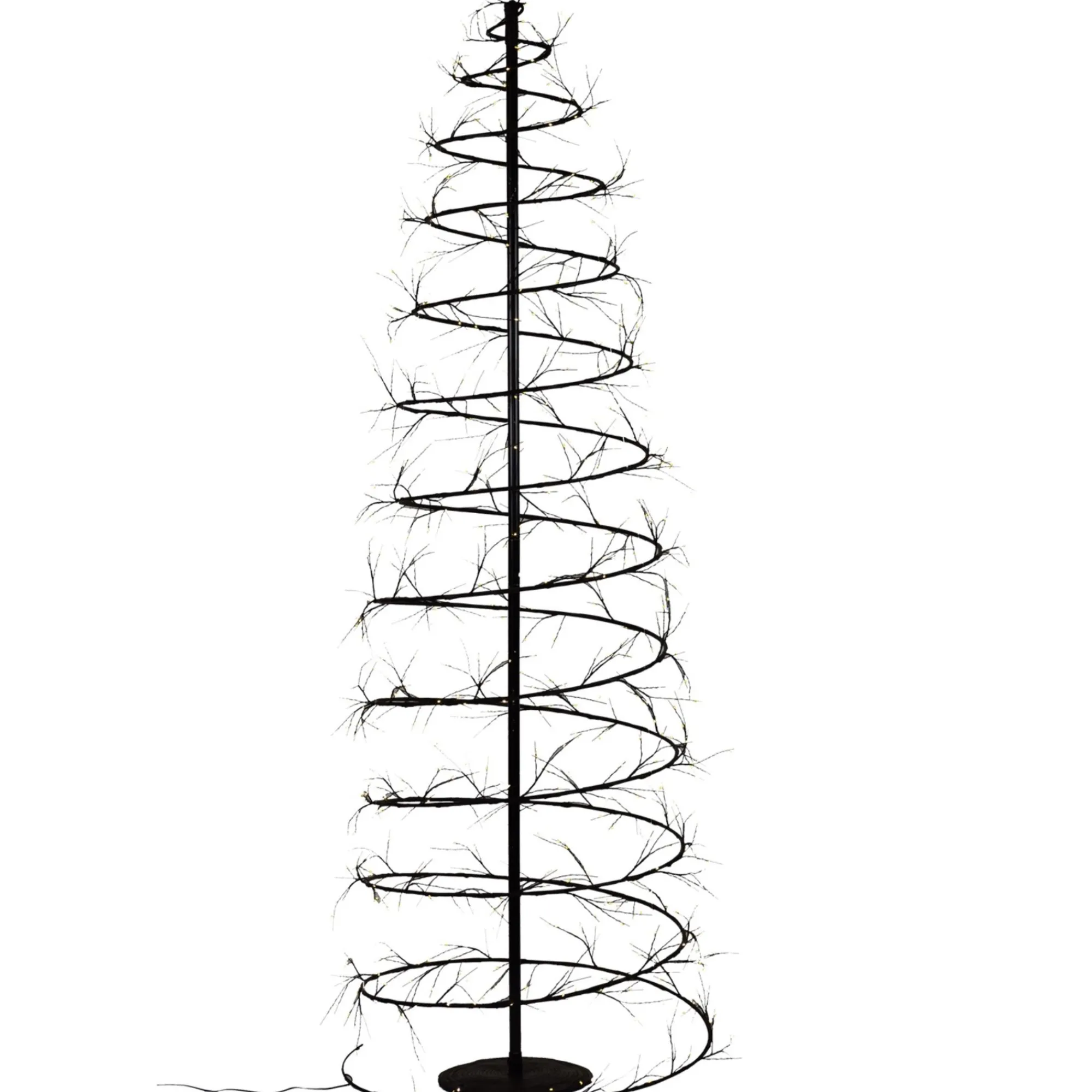 Hi-Line Gifts Spiral-6.5' Pre-Lit Brown Revolve Spiral Artificial Tree, Led Warm White Lights