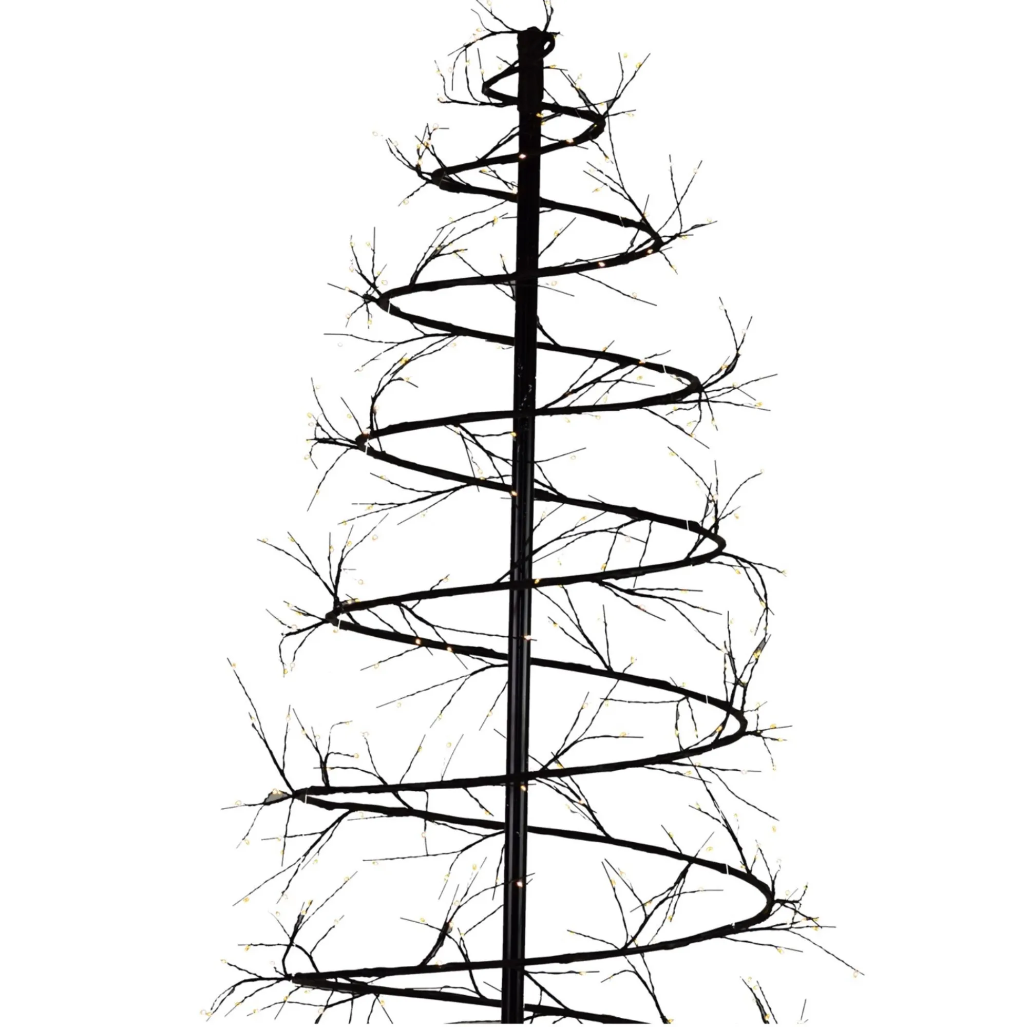 Hi-Line Gifts Spiral-6.5' Pre-Lit Brown Revolve Spiral Artificial Tree, Led Warm White Lights