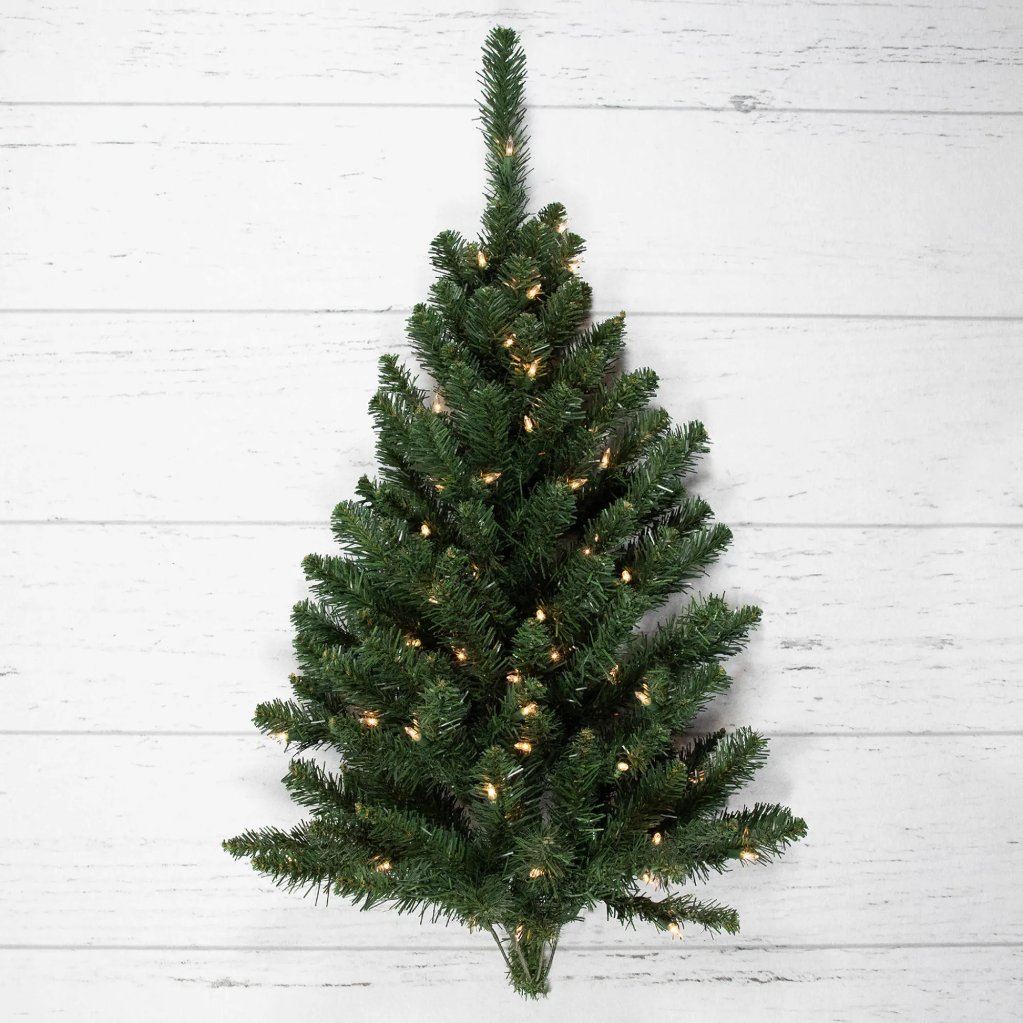 Northlight Wall Trees-3' Pre-Lit Buffalo Fir Artificial Christmas Wall Or Door Tree, Clear Dura Lights
