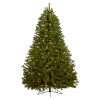 Nearly Natural Wall Trees-6' Pre-Lit Cambridge Flat Back Artificial Christmas Wall Tree, Warm White Led Lights