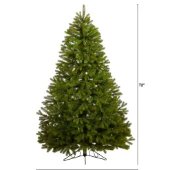 Nearly Natural Wall Trees-6' Pre-Lit Cambridge Flat Back Artificial Christmas Wall Tree, Warm White Led Lights