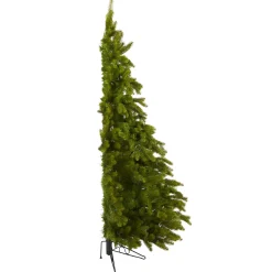 Nearly Natural Wall Trees-6' Pre-Lit Cambridge Flat Back Artificial Christmas Wall Tree, Warm White Led Lights