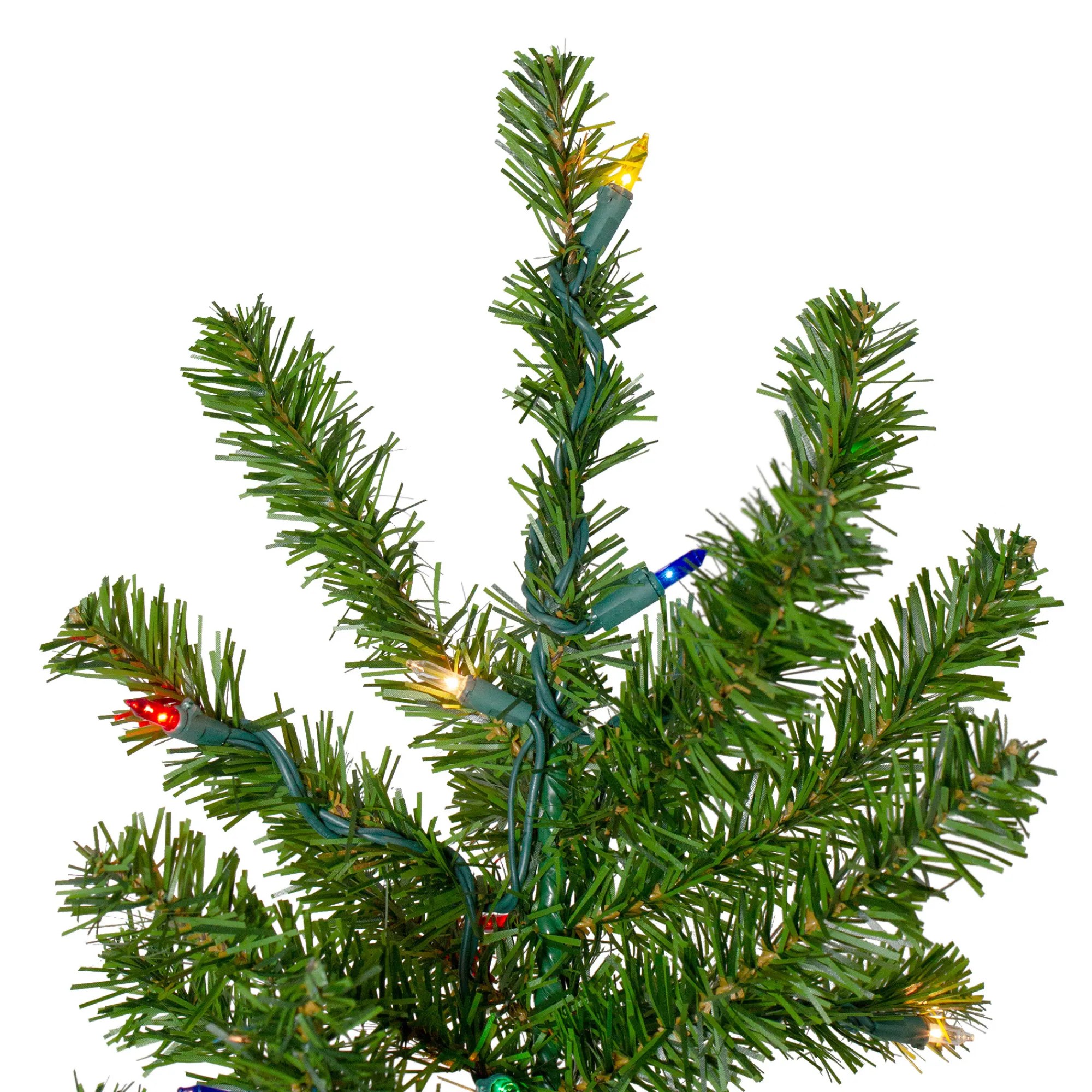 Northlight Wall Trees-6.5' Pre-Lit Canadian Pine Slim Artificial Christmas Wall Tree - Multicolor Lights