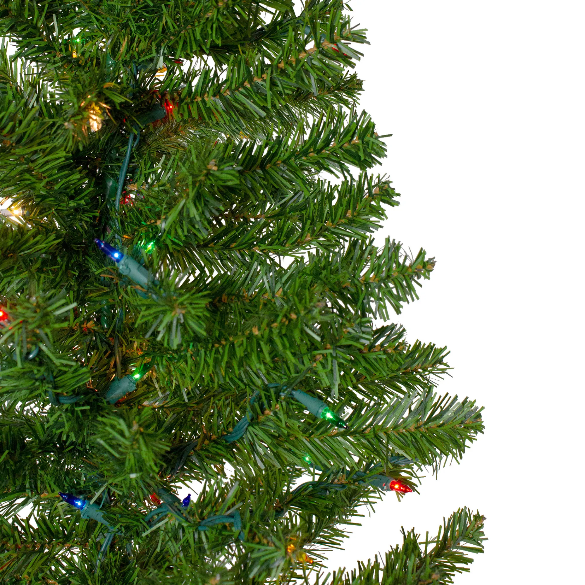 Northlight Wall Trees-6.5' Pre-Lit Canadian Pine Slim Artificial Christmas Wall Tree - Multicolor Lights
