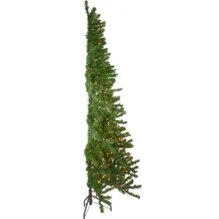 Northlight Wall Trees-6.5' Pre-Lit Canadian Pine Slim Artificial Christmas Wall Tree - Clear Lights