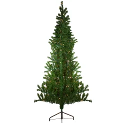 Northlight Wall Trees-6.5' Pre-Lit Canadian Pine Slim Artificial Christmas Wall Tree - Clear Lights