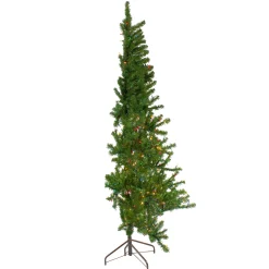 Northlight Wall Trees-7.5' Pre-Lit Canadian Pine Slim Artificial Christmas Wall Tree - Multicolor Lights