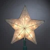 KSA Stars-8.5" Pre-Lit Capiz-Style Scrolling Star Christmas Tree Topper - Clear Lights