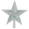 Northlight Stars-9" Pre-Lit Clear Crystal Star Christmas Tree Topper - Multicolor Led Lights