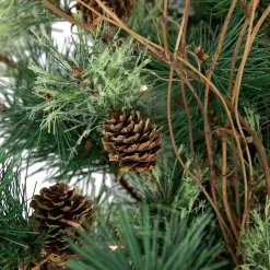 Northlight Wall Trees-2' Pre-Lit Country Mixed Pine Artificial Christmas Wall Tree - Clear Lights
