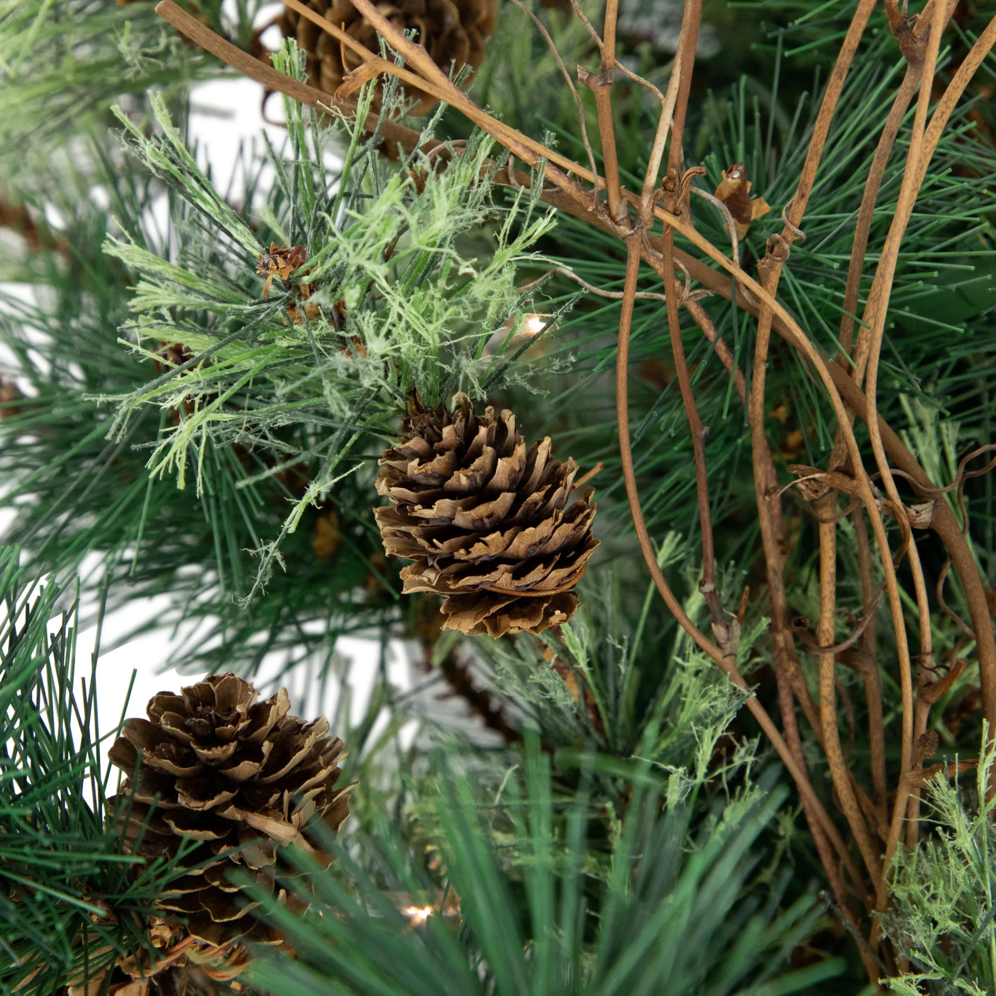 Northlight Wall Trees-2' Pre-Lit Country Mixed Pine Artificial Christmas Wall Tree - Clear Lights