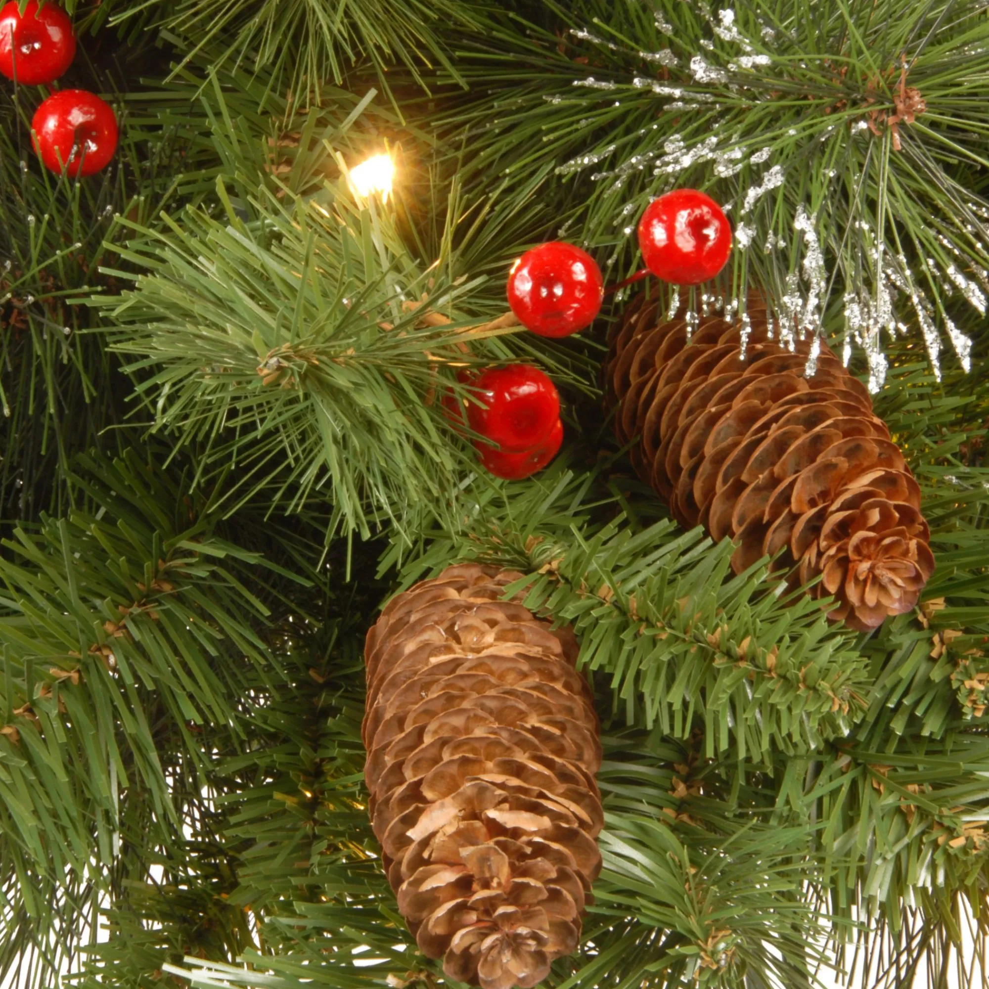 Christmas Central Wall Trees-3' Pre-Lit Crestwood Spruce Artificial Christmas Half Tree, White Led Lights