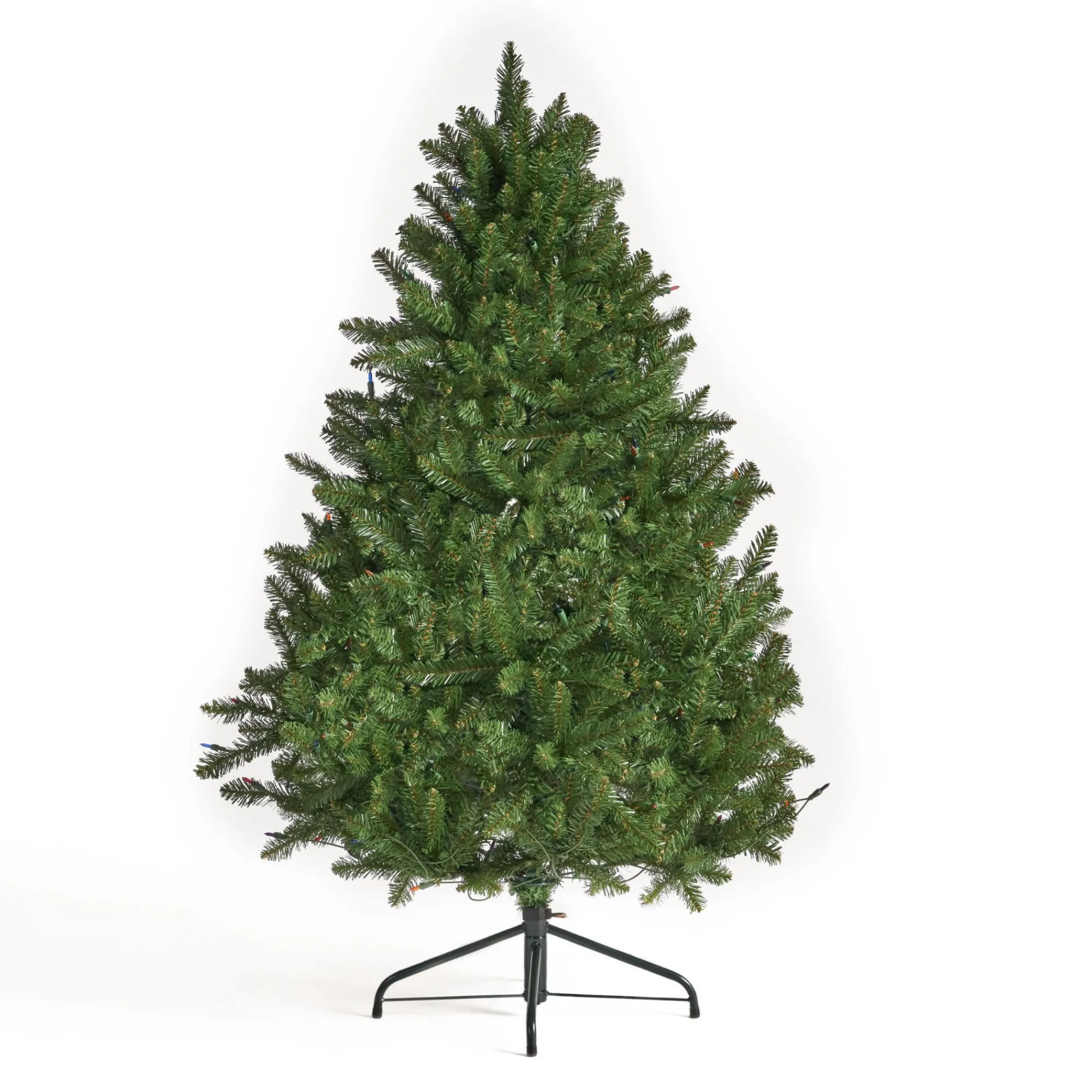 Contemporary Home Living Pre-Lit-4.5' Pre-Lit Full Norway Spruce Artificial Christmas Tree - Multicolor Lights
