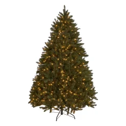 Contemporary Home Living Pre-Lit-7.5' Pre-Lit Full Norway Spruce Artificial Christmas Tree - Clear Lights