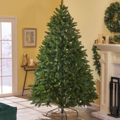 Contemporary Home Living Pre-Lit-7' Pre-Lit Full Norway Spruce Artificial Christmas Tree - Multicolor Lights