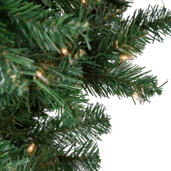 Northlight Upside Down-7.5' Pre-Lit Green Upside Down Spruce Artificial Christmas Tree, Clear Lights