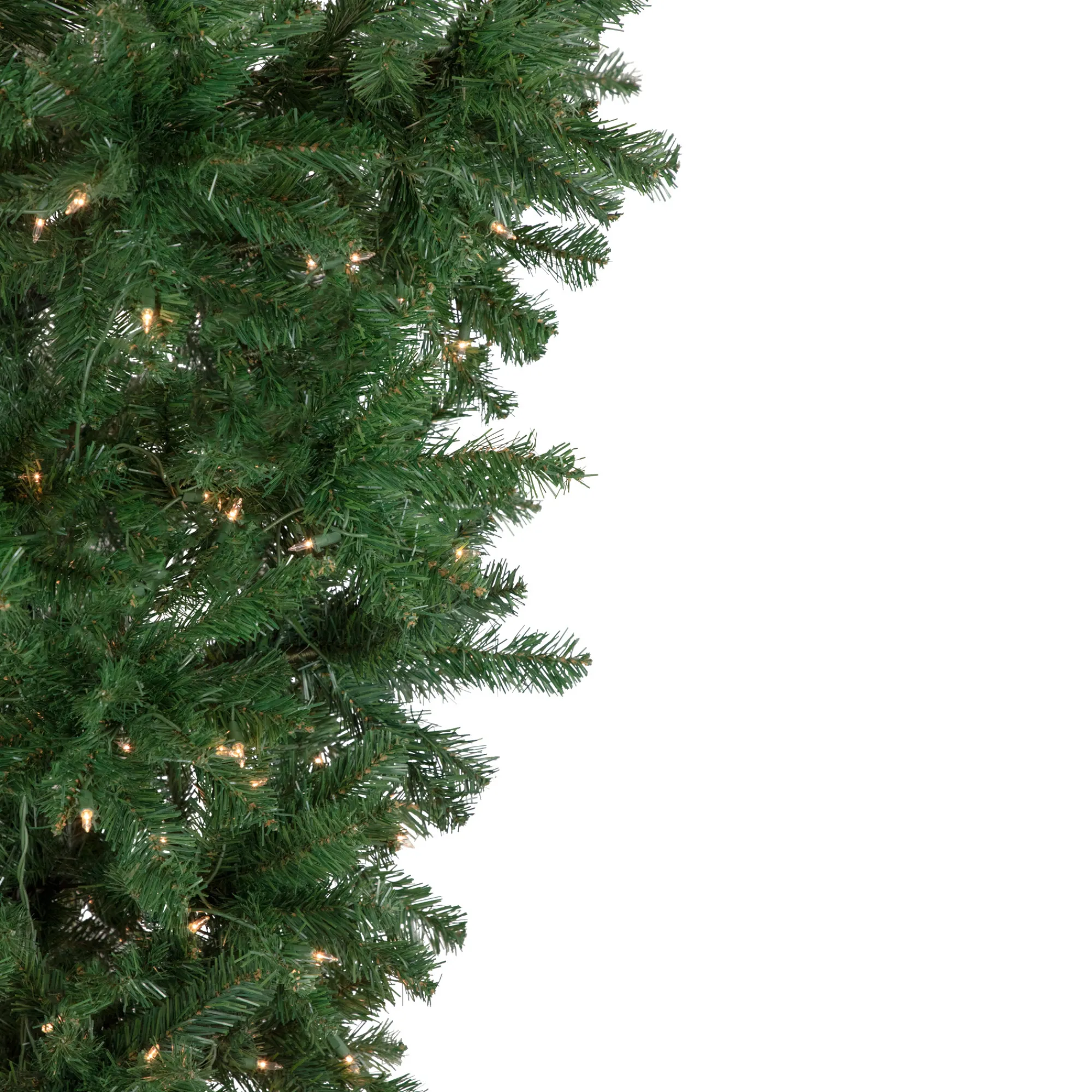 Northlight Upside Down-7.5' Pre-Lit Green Upside Down Spruce Artificial Christmas Tree, Clear Lights