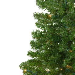 Northlight Wall Trees-7.5' Pre-Lit Medium Canadian Pine Artificial Christmas Wall Tree - Clear Lights