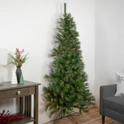 Northlight Wall Trees-6.5' Pre-Lit Medium Canyon Pine Artificial Christmas Wall Tree, Clear Lights