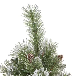 Contemporary Home Living Pre-Lit-7' Pre-Lit Medium Mixed Frosted Spruce Artificial Christmas Tree - Clear Lights