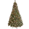 Contemporary Home Living Pre-Lit-7' Pre-Lit Medium Mixed Spruce Artificial Christmas Tree - Multicolor Lights