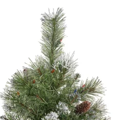 Contemporary Home Living Pre-Lit-7' Pre-Lit Medium Mixed Spruce Artificial Christmas Tree - Multicolor Lights