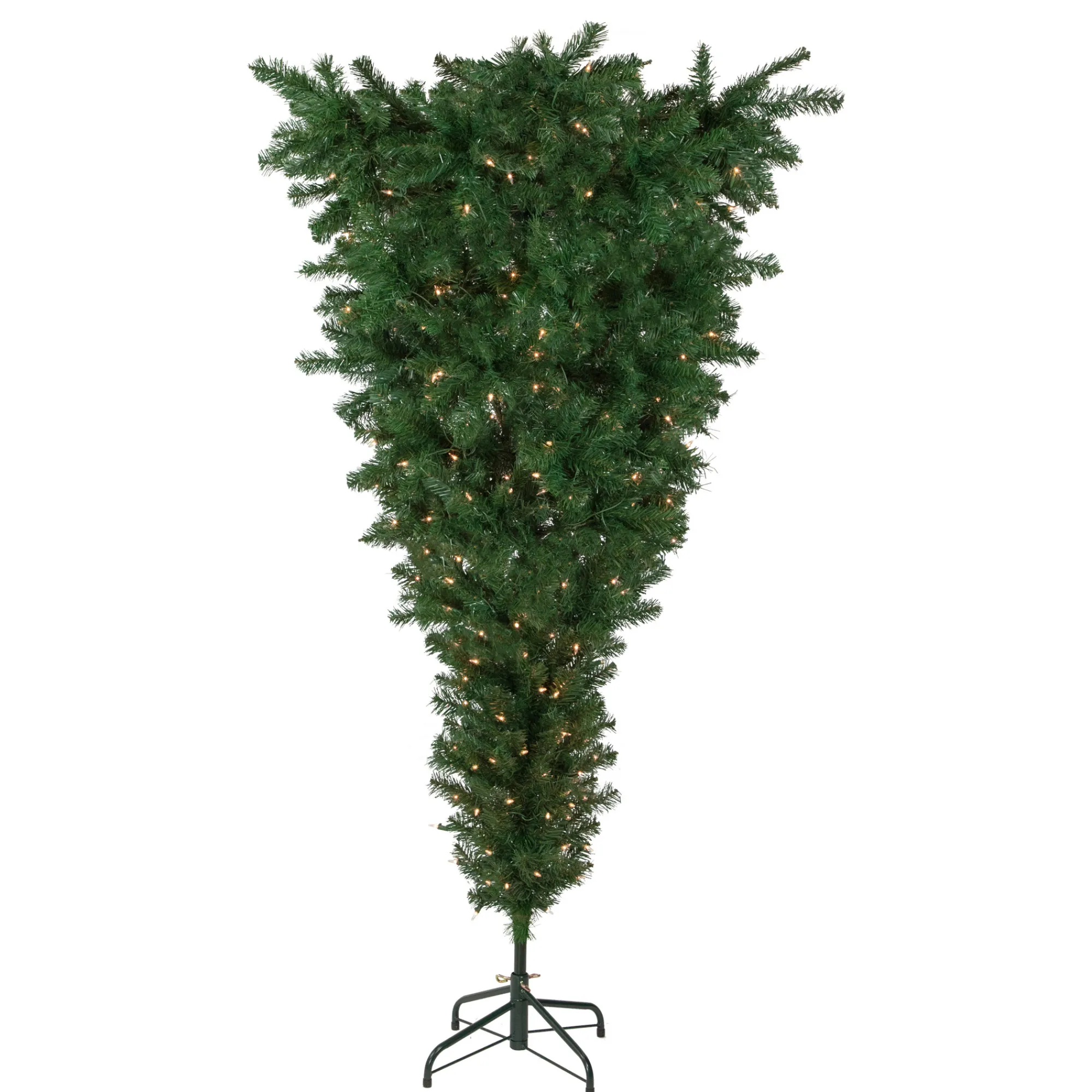 Northlight Upside Down-5.5' Pre-Lit Medium Upside Down Spruce Artificial Christmas Tree, Clear Lights
