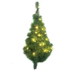 KSA Wall Trees-2.5' Pre-Lit Norway Pine Artificial Christmas Wall Tree, Warm White Led Lights