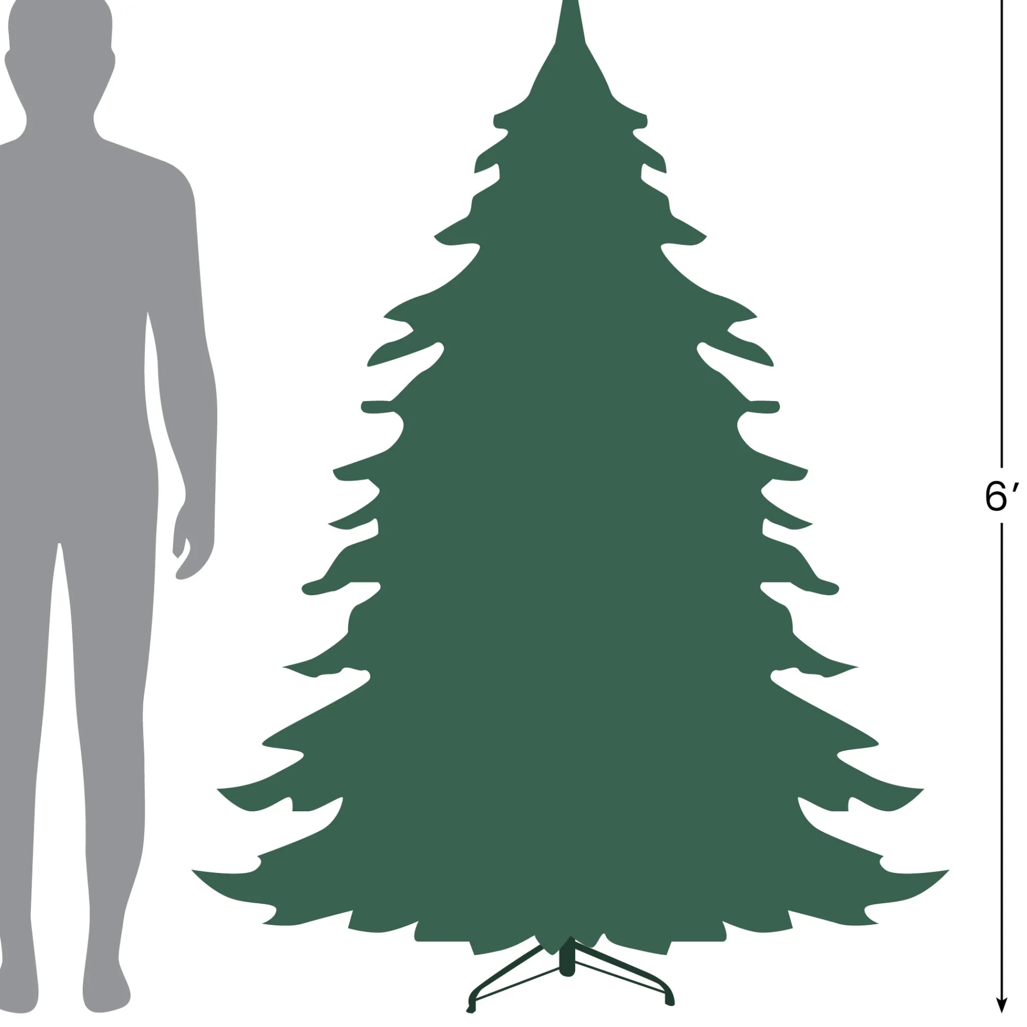 Northlight Wall Trees-6' Pre-Lit Pine Artificial Wall Christmas Tree, Clear Lights