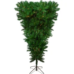 Northlight Upside Down-9' Pre-Lit Sugar Pine Artificial Upside Down Christmas Tree - Clear Led Lights