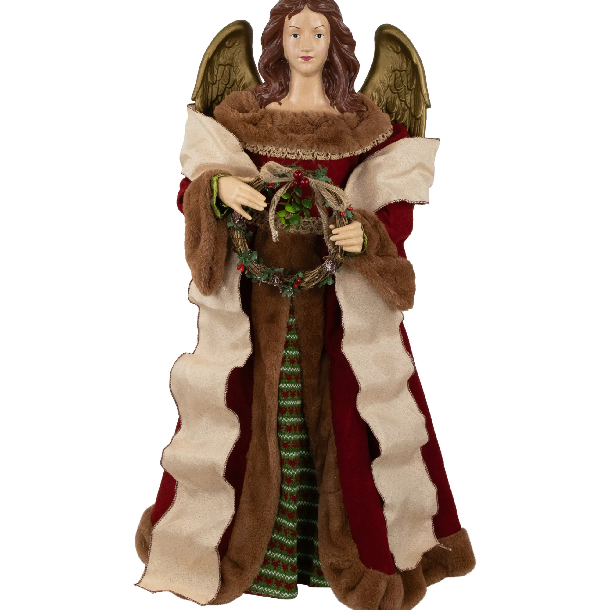 Northlight Angels-3' Red And Brown Angel Commercial Size Christmas Tree Topper, Unlit
