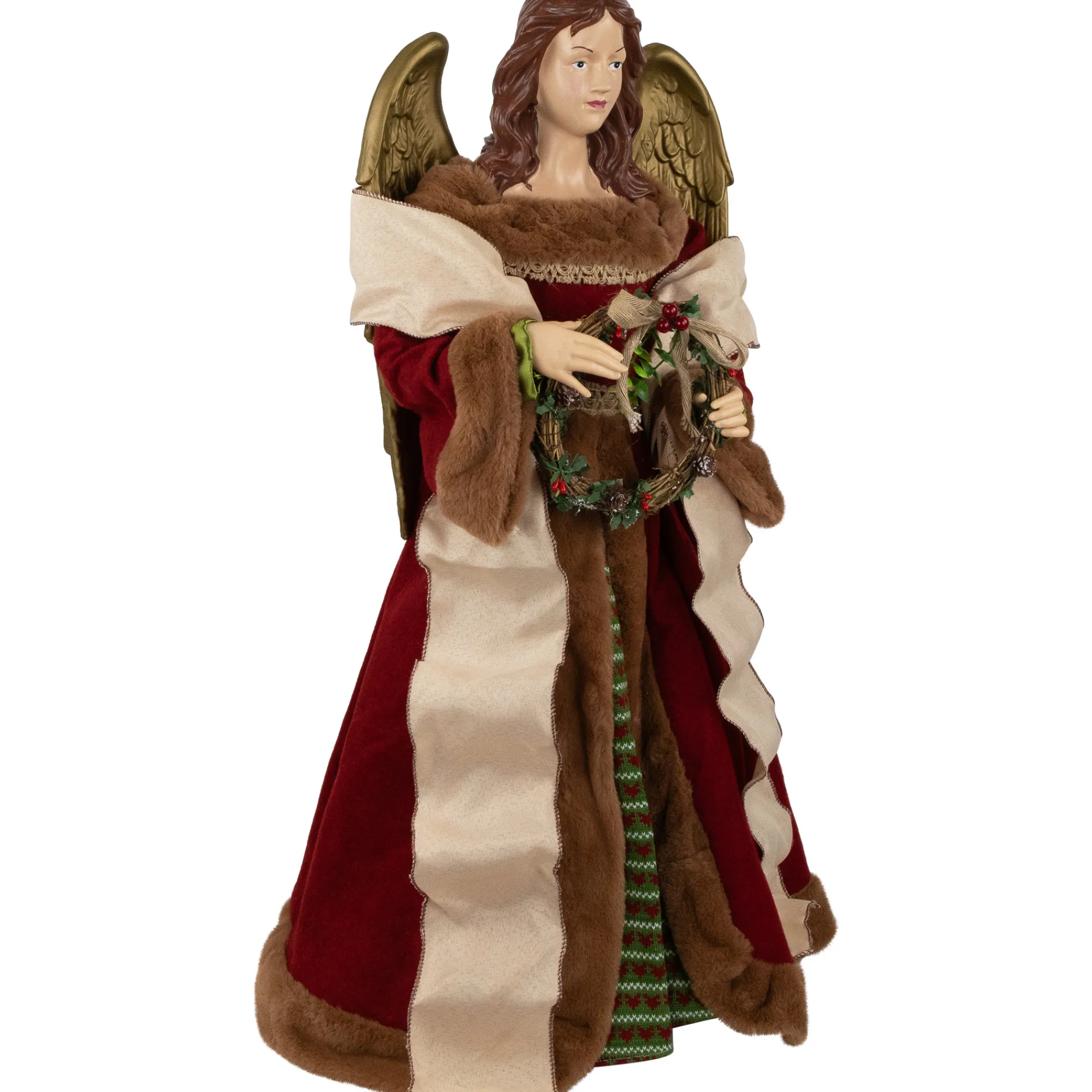 Northlight Angels-3' Red And Brown Angel Commercial Size Christmas Tree Topper, Unlit