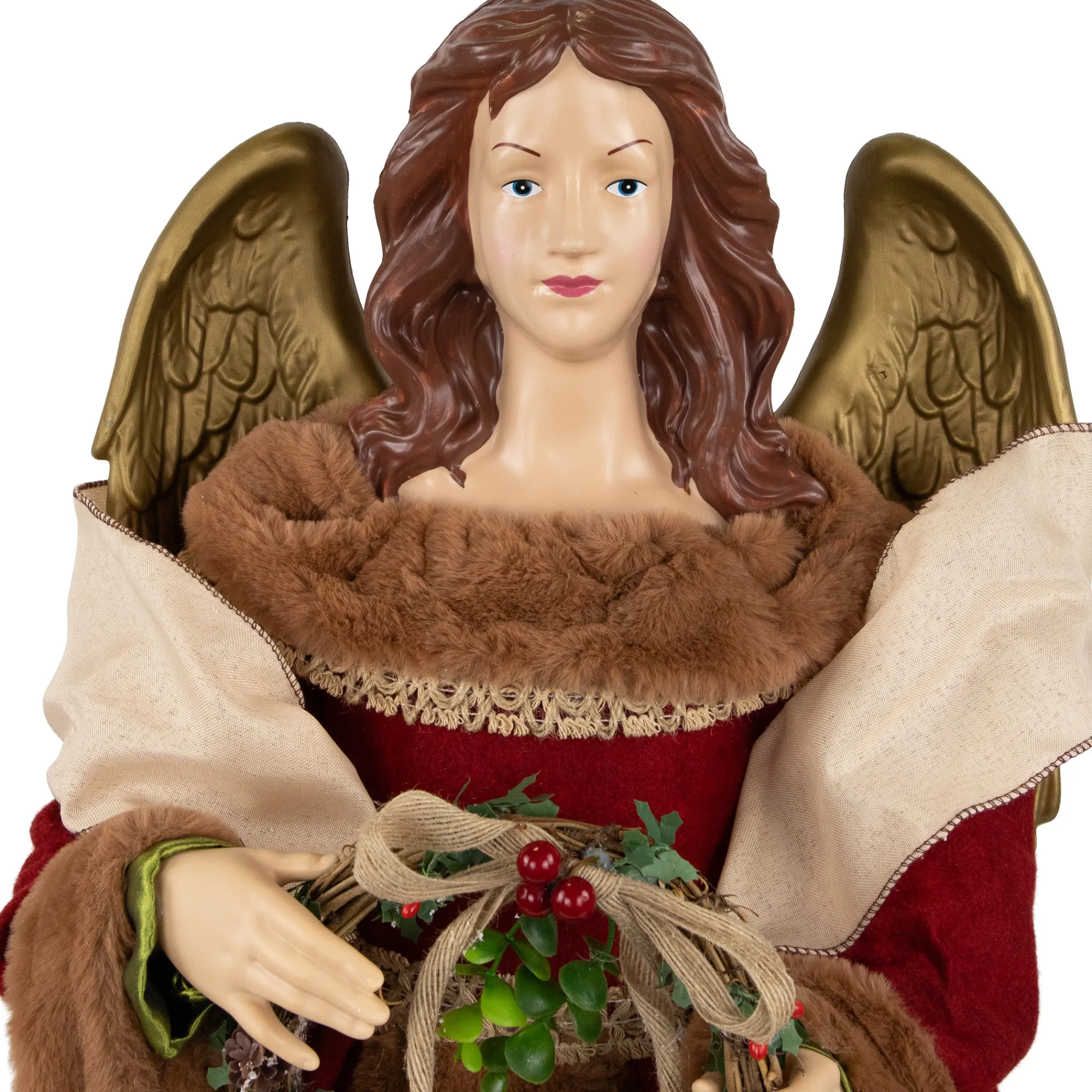 Northlight Angels-3' Red And Brown Angel Commercial Size Christmas Tree Topper, Unlit