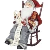 Roman Santa Claus-15.5" Red And Gray Decorative Tree Toppers Themed Santa In Rocking Chair - 32797641